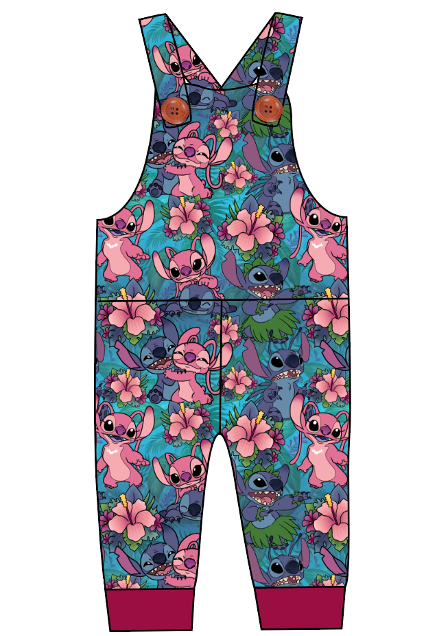Floral Alien Overalls and Shortalls