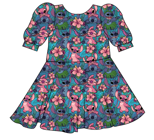 Floral Alien Prairie Dress