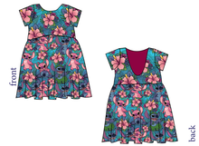 Load image into Gallery viewer, Floral Alien Low Back Dress