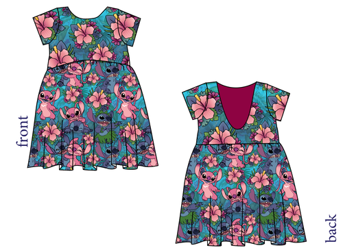 Floral Alien Low Back Dress