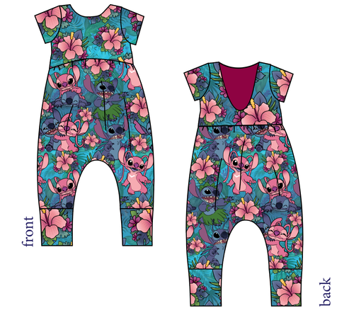 Floral Alien Low Back Romper and Bubble Romper