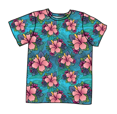 Hawaiian Floral Basic Tee and Tank
