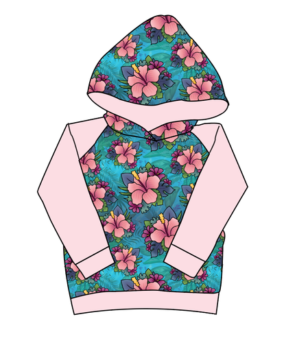 Hawaiian Floral Classic Hoodie (or Crewneck)