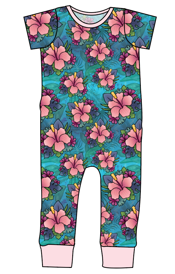 Hawaiian Floral Emmett Pants And Shorts T-Shirt Romper