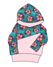 Load image into Gallery viewer, Hawaiian Floral Grow With Me Hoodie (or Crewneck)