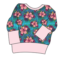 Load image into Gallery viewer, Hawaiian Floral Grow With Me Hoodie (or Crewneck)