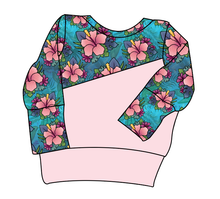 Load image into Gallery viewer, Hawaiian Floral Grow With Me Hoodie (or Crewneck)