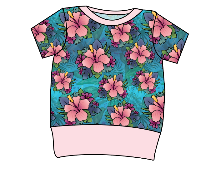 Hawaiian Floral Grow With Me Tee