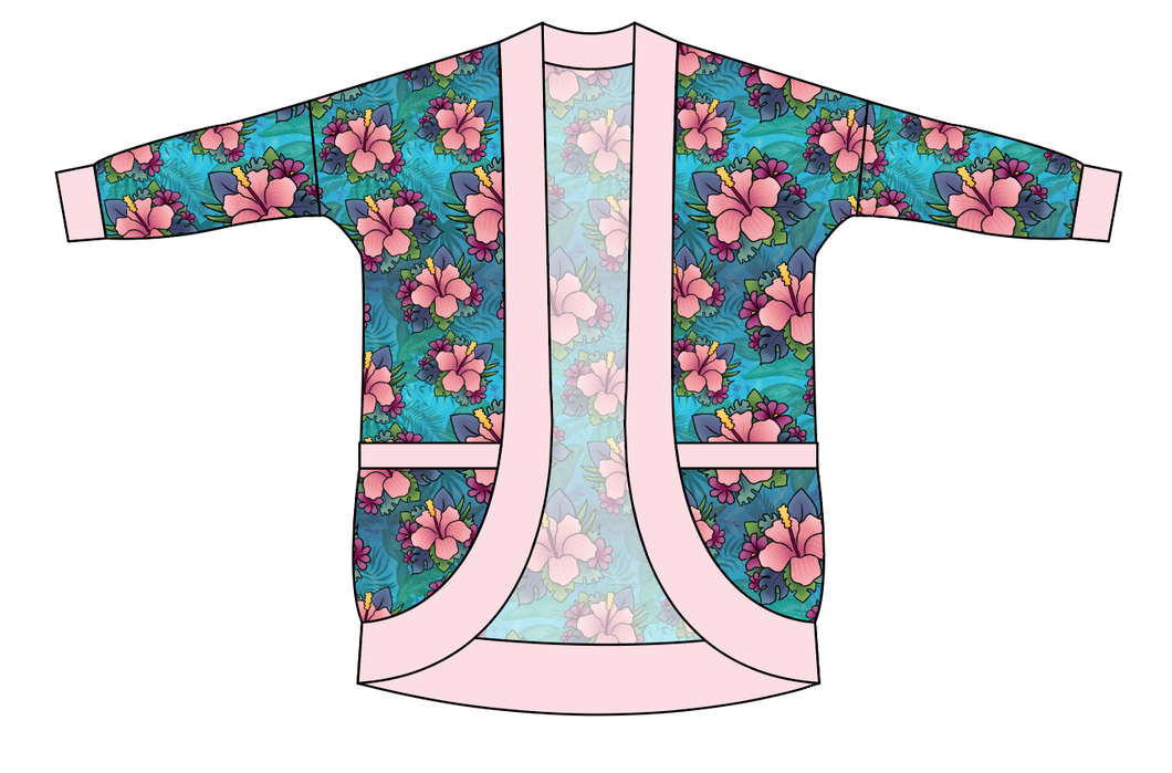 Hawaiian Floral Kids Cocoon Cardigan