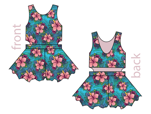 Hawaiian Floral Kids Playsuit