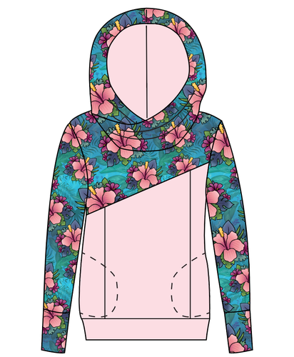Hawaiian Floral Ladies Hoodie
