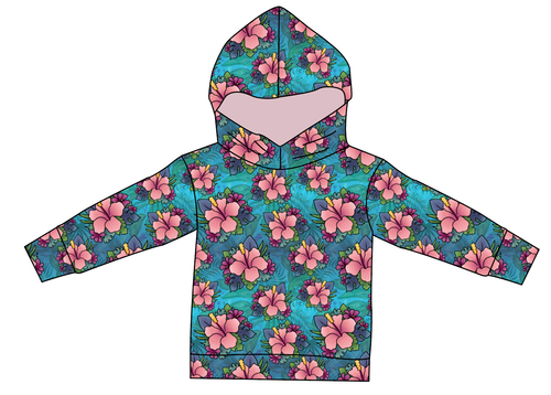 Hawaiian Floral Ladies Oversized Hoodie