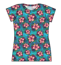 Load image into Gallery viewer, Hawaiian Floral Ladies&#39; Basic Tee