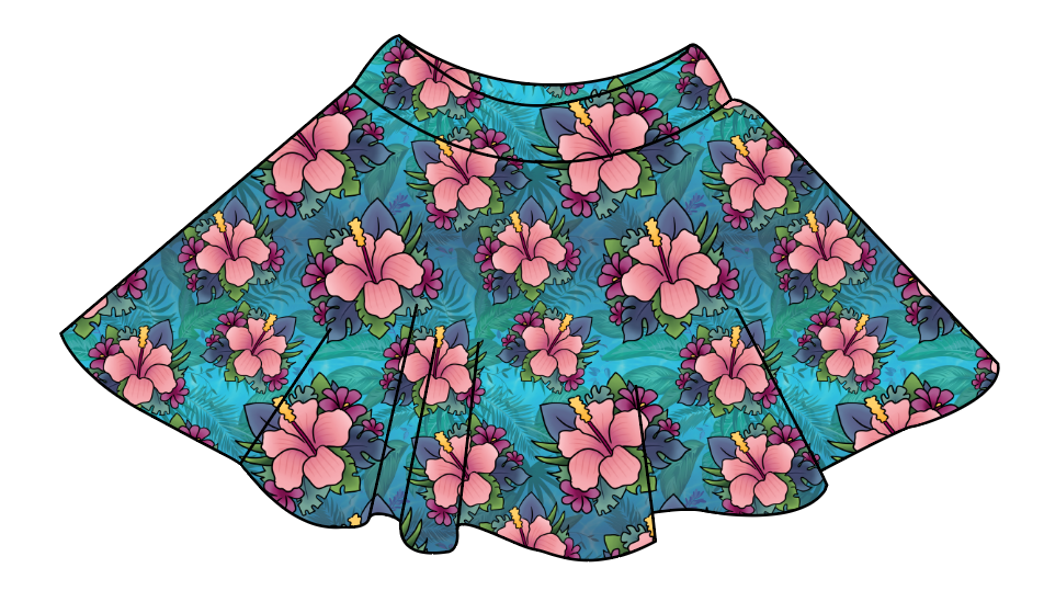 Hawaiian Floral Ladies' Circle Skirt