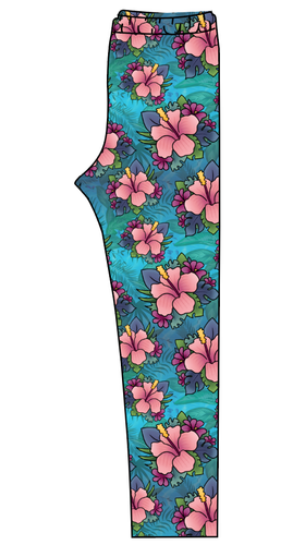 Hawaiian Floral Ladies' Lounge Leggings