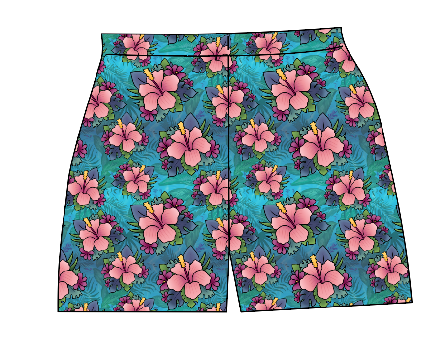 Hawaiian Floral Ladies' Lounge Shorts