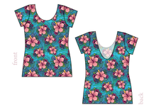 Load image into Gallery viewer, Hawaiian Floral Ladies&#39; Low Back Ballerina Tee