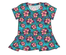 Load image into Gallery viewer, Hawaiian Floral Ladies&#39; Peplum Top