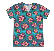 Load image into Gallery viewer, Hawaiian Floral Ladies&#39; Slouchy V-Neck Tee