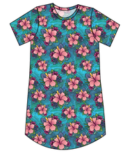 Load image into Gallery viewer, Hawaiian Floral Ladies&#39; T-Shirt Dress