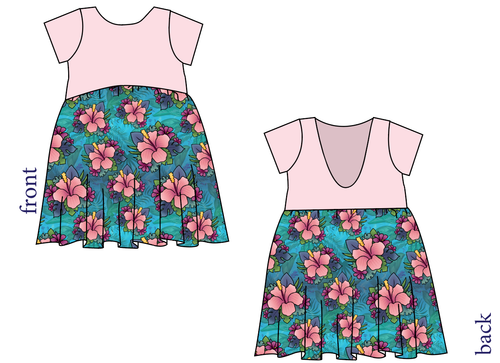 Hawaiian Floral Low Back Dress