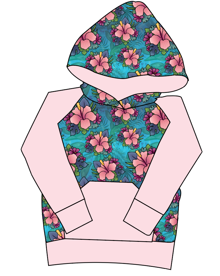 Hawaiian Floral Mens' Hoodie