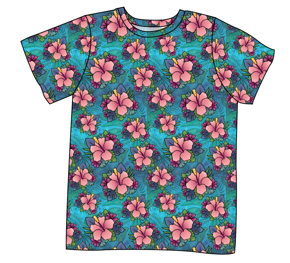 Hawaiian Floral Mens' Tee
