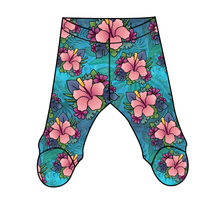 Load image into Gallery viewer, Hawaiian Floral Newborn Footed Pants