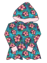Load image into Gallery viewer, Hawaiian Floral Peplum Hoodie (or Crewneck)