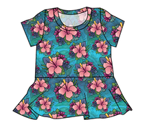 Load image into Gallery viewer, Hawaiian Floral Peplum Top