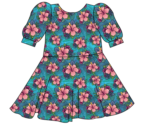 Hawaiian Floral Prairie Dress