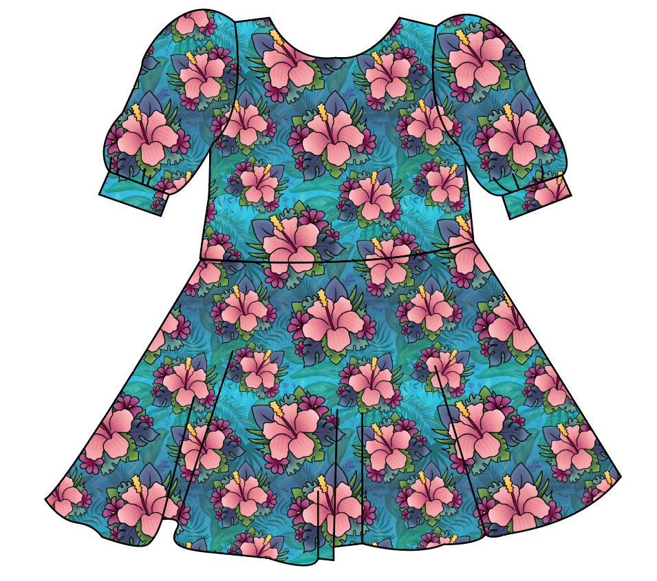 Hawaiian Floral Prairie Dress