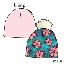 Load image into Gallery viewer, Hawaiian Floral Slouchy Beanie (Reversible!)