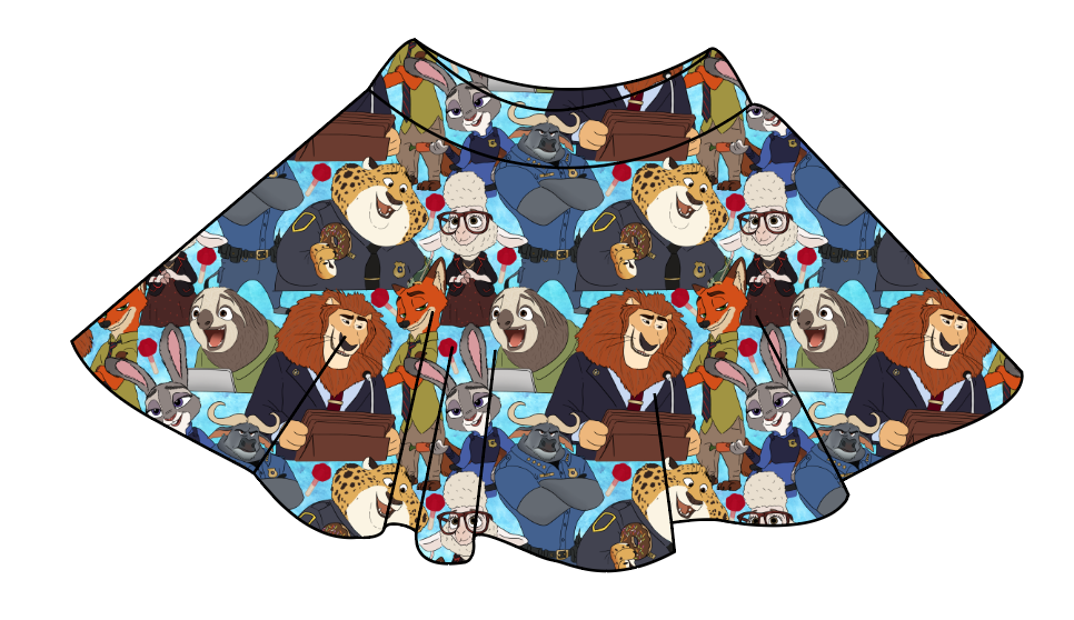 Mammal Metropolis Ladies' Circle Skirt