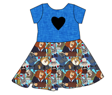 Load image into Gallery viewer, Mammal Metropolis Molly Heart Back Twirly Dress