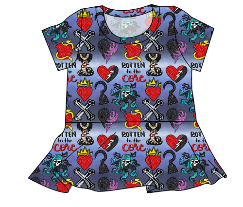 Rotten Symbols Ladies' Peplum Top