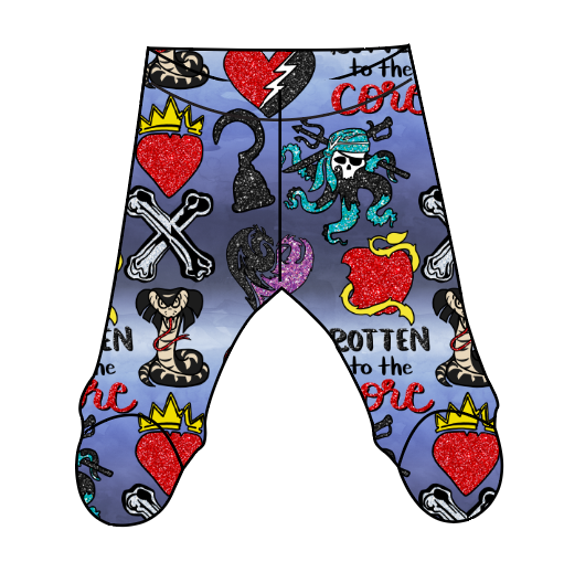 Rotten Symbols Newborn Footed Pants