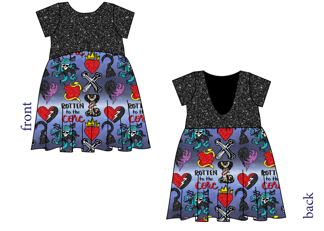 Rotten Symbols Low Back Dress