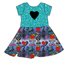 Load image into Gallery viewer, Rotten Symbols Molly Heart Back Twirly Dress