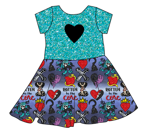 Rotten Symbols Molly Heart Back Twirly Dress