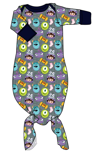 Scare Squad Newborn Knotted Gown