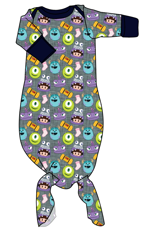 Scare Squad Newborn Knotted Gown