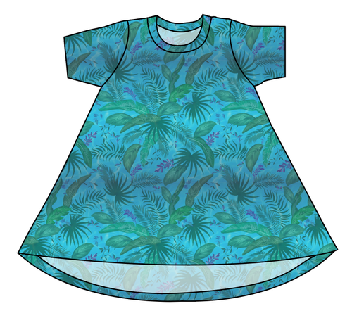 Surf Foliage Basic T-Shirt Dress