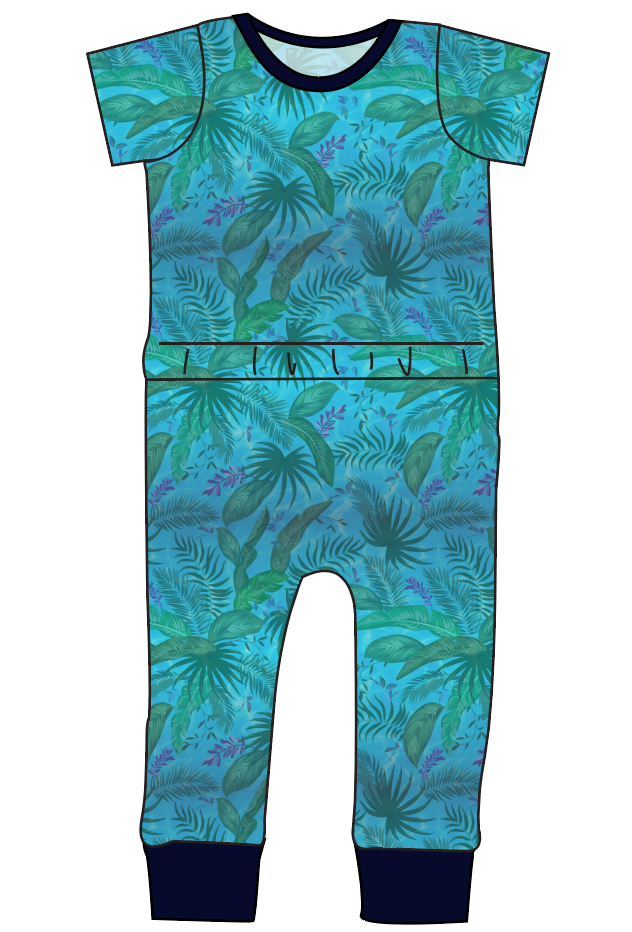 Surf Foliage Bennett Pants and Shorts Length T-Shirt Romper
