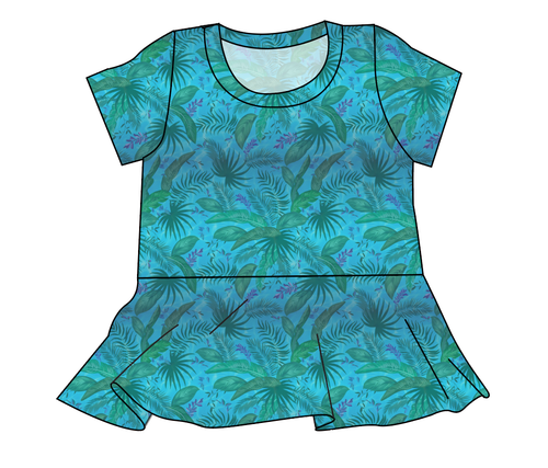 Surf Foliage Ladies' Peplum Top