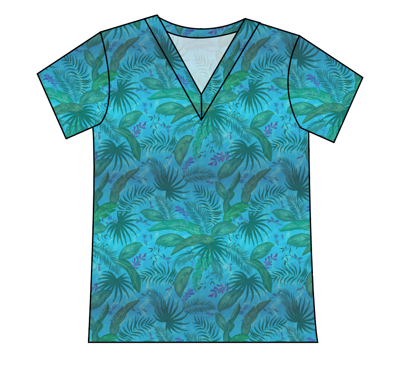 Surf Foliage Ladies' Slouchy V-Neck Tee