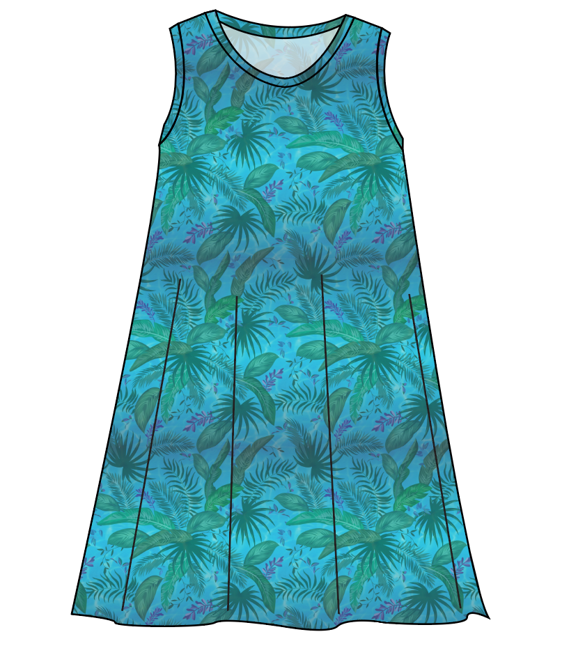 Surf Foliage Ladies' Swing Dress