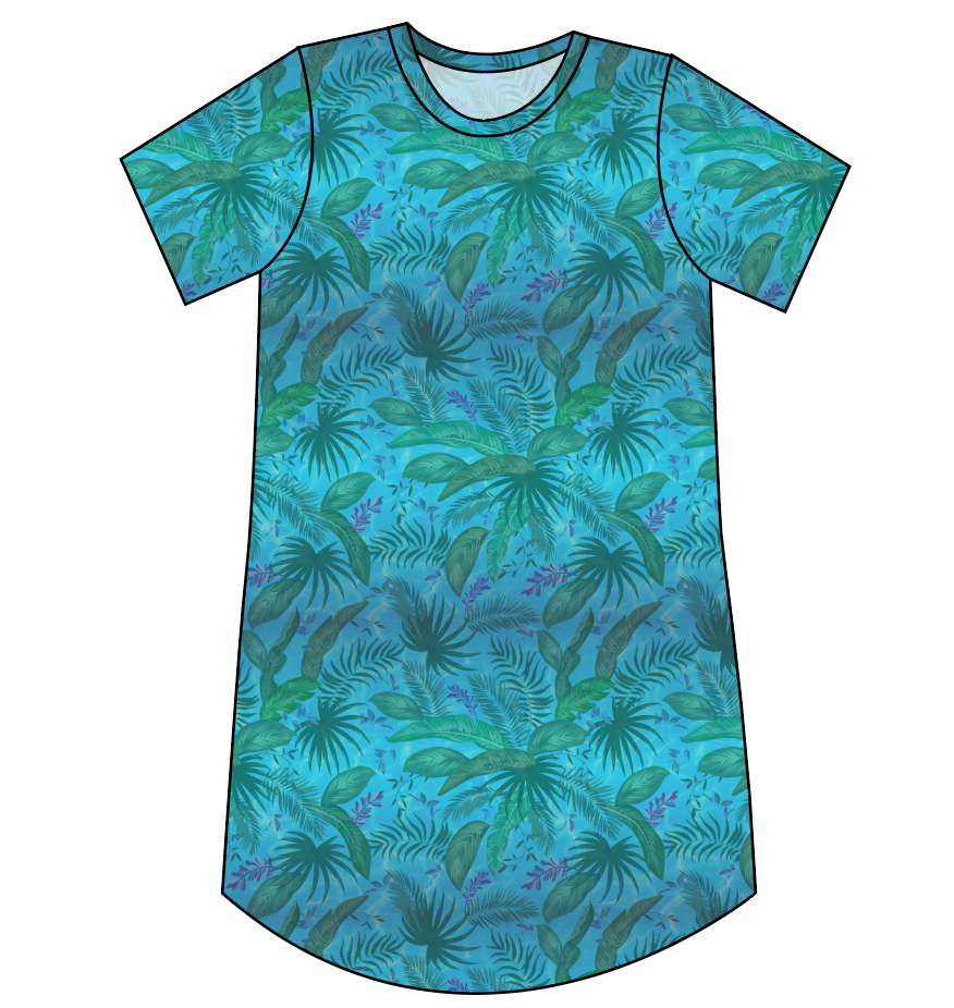Surf Foliage Ladies' T-Shirt Dress