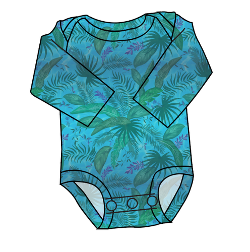Surf Foliage Lap Neck Bodysuit