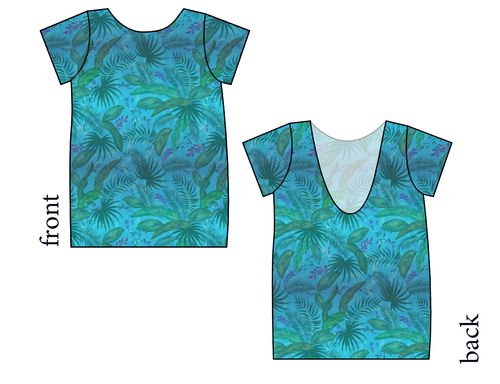 Surf Foliage Low Back Ballerina Tee